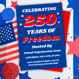 250 år USA Redigerbar Patriotisk Personlig Inbjudningar