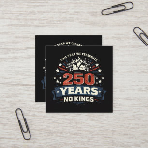 250 år utan kung Patriotisk Fyrkantigt Visitkort