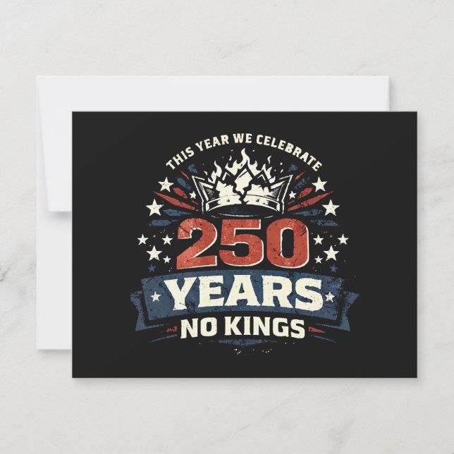 250 år utan kung Patriotisk Inbjudningar (Framsida)