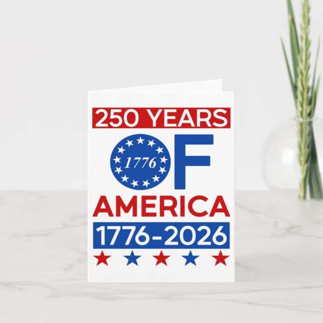 250 års amerikansk Revolution Semiquincentenni Kort (Framsida)