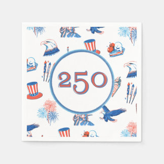 250-års fjärde juli patriotisk vattenfärgsparty pappersservett