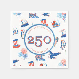 250-års fjärde juli patriotisk vattenfärgsparty pappersservett