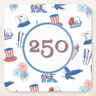 250-års fjärde juli patriotisk vattenfärgsparty underlägg papper kvadrat