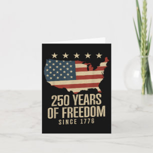 250 års frihet, 250:e födelsedagen Amerika Flagga Kort
