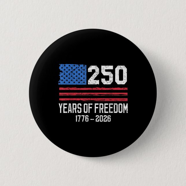 250 års frihet Amerika 250:e födelsedag D Knapp (Framsida)