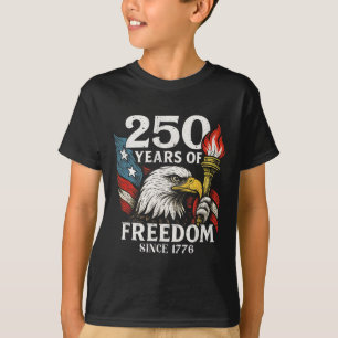 250 års frihet i USA:s Örn Amerika Flagga 4 T Shirt