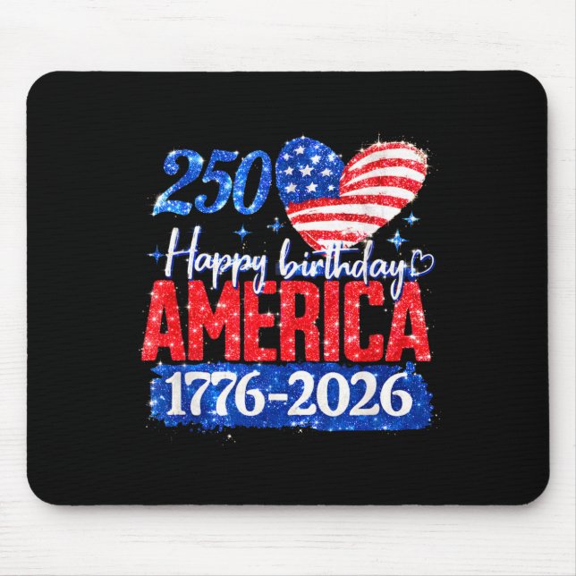 250-års Glädjande födelsedag Amerika 1776-2026 Musmatta (Framsidan)