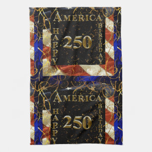 250-års Grattis Amerika! Kökshandduk