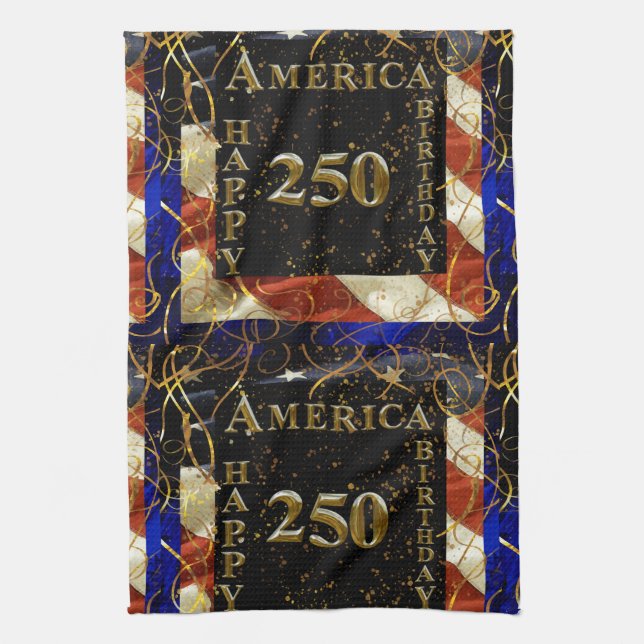 250-års Grattis Amerika! Kökshandduk (Vertikal)