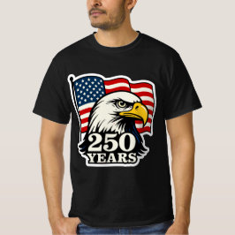 250 års Patriotic Eagle & Flagga Design T Shirt