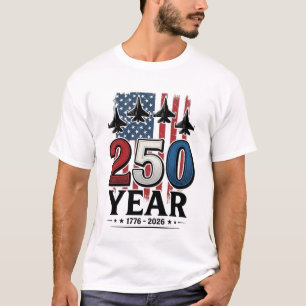 250-års patriotisk jet vintage gravyr skjorta Des T Shirt