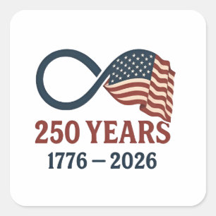 250-årsdagen 1776-2026 USA Patriotic Fyrkantigt Klistermärke