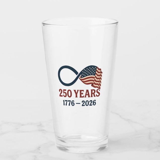 250-årsdagen 1776-2026 USA Patriotic Glaskopp (Framsida)