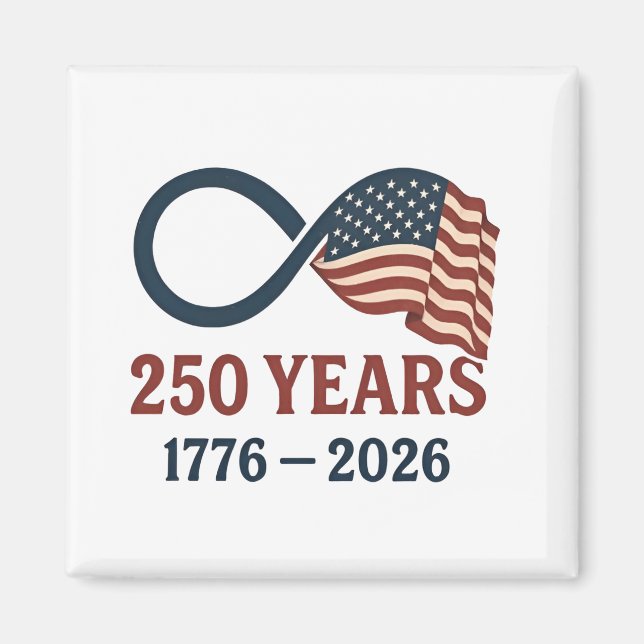 250-årsdagen 1776-2026 USA Patriotic Magnet (Framsidan)