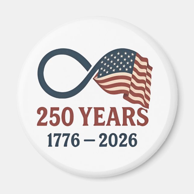 250-årsdagen 1776-2026 USA Patriotic Magnet (Framsidan)