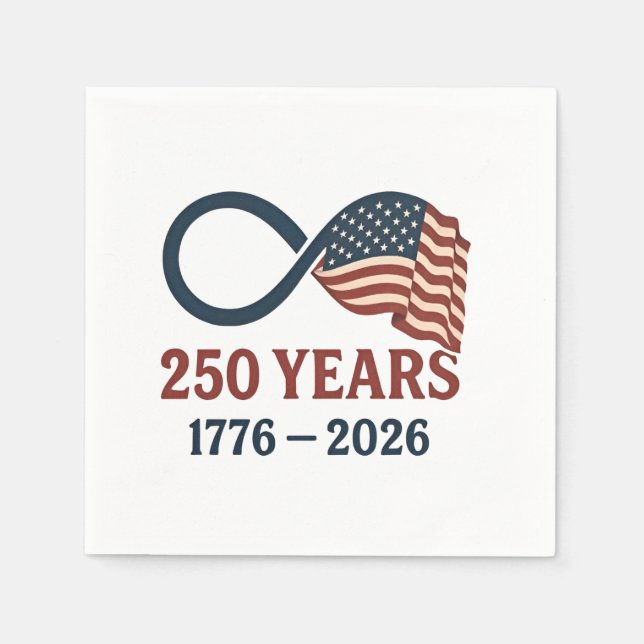 250-årsdagen 1776-2026 USA Patriotic Pappersservett (Framsidan)