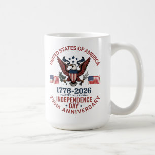250-årsdagen 4 juli - Vintage Patriotic Kaffemugg