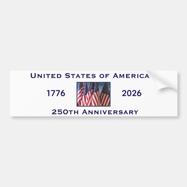 250-årsdagen USA Patriotic American Flagga Bildekal (Framsidan)