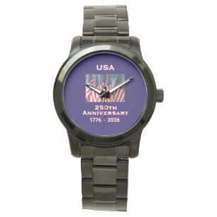 250-årsdagen USA Patriotic American Flaggor Armbandsur