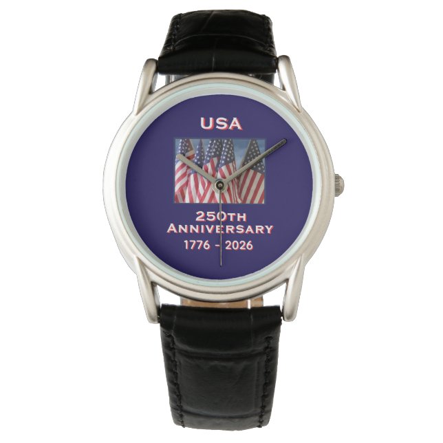 250-årsdagen USA Patriotic American Flaggor Armbandsur (Framsida)
