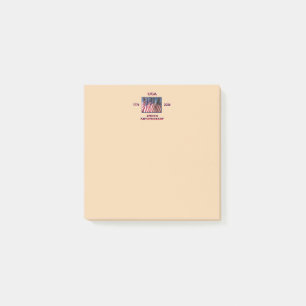 250-årsdagen USA Patriotic American Flaggor Post-it Block