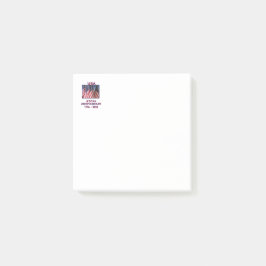 250-årsdagen USA Patriotic American Flaggor Post-it Block