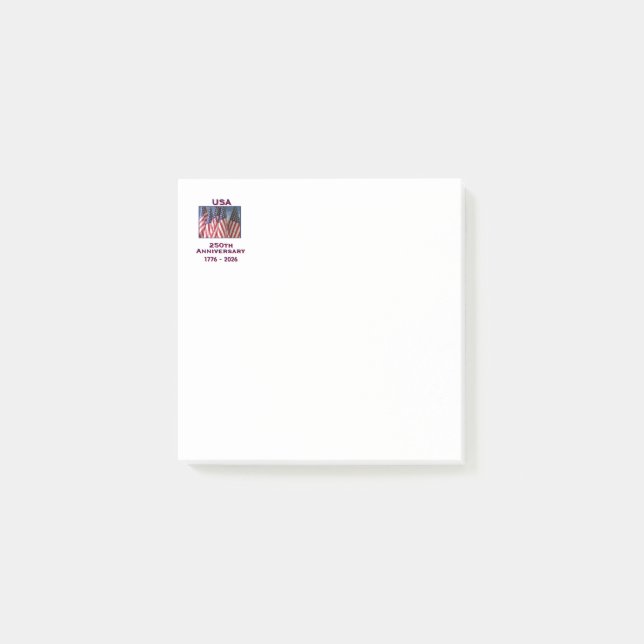 250-årsdagen USA Patriotic American Flaggor Post-it Block (Framsida)
