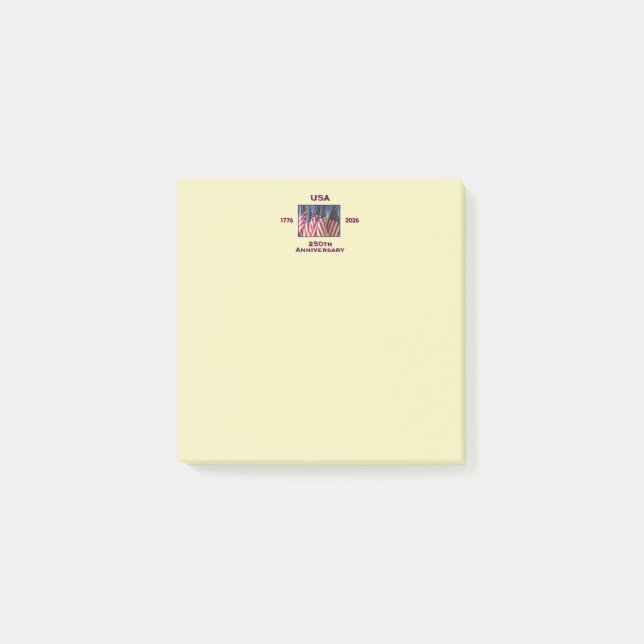 250-årsdagen USA Patriotic American Flaggor Post-it Block (Framsida)