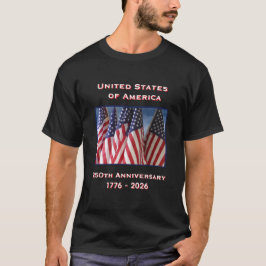 250-årsdagen USA Patriotic Black T Shirt