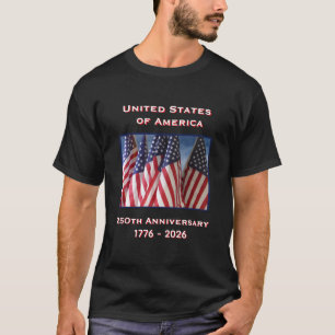 250-årsdagen USA Patriotic Black T Shirt