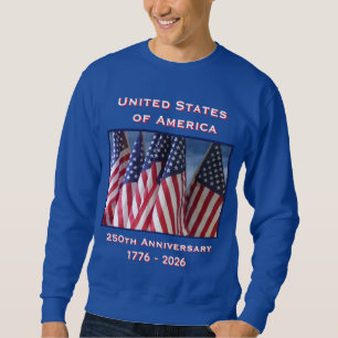 250-årsdagen USA Patriotic Blue Lång Ärmad Tröja
