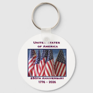 250-årsdagen USA Patriotic Flaggor Nyckelring