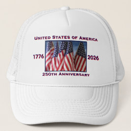 250-årsdagen USA Patriotic Flaggor White Keps