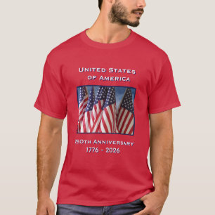 250-årsdagen USA Patriotic Red T Shirt
