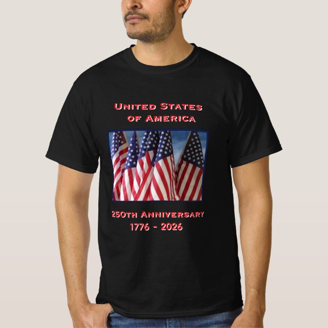 250-årsdagen USA Patriotic T Shirt (Framsida)
