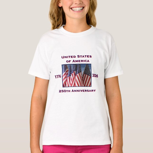 250-årsdagen USA Patriotic T Shirt (Framsida)