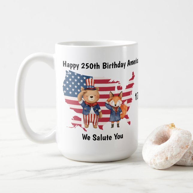 250-årsfirande Amerika-mugg Kaffemugg (Med munk)