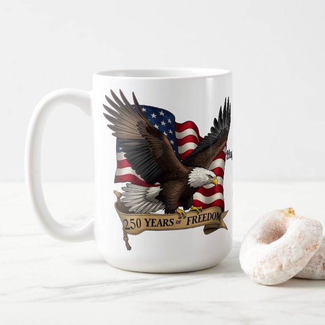 250-årsfirande av Amerika-mugg Kaffemugg (Med munk)
