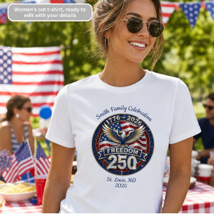 250-årsfirande av amerikanska familjefester t shirt