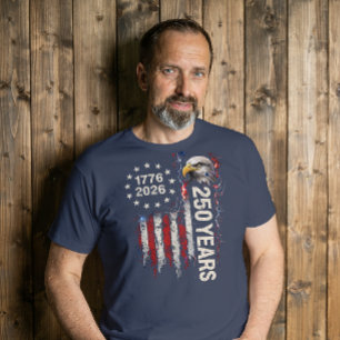 250-årsfirande Grungy amerikansk flagga örn T Shirt