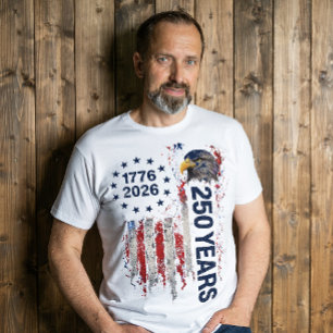 250-årsfirande Grungy amerikansk flagga örn T Shirt