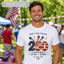 250-årsjubileum 1776-2026 Patriotisk T-shirt