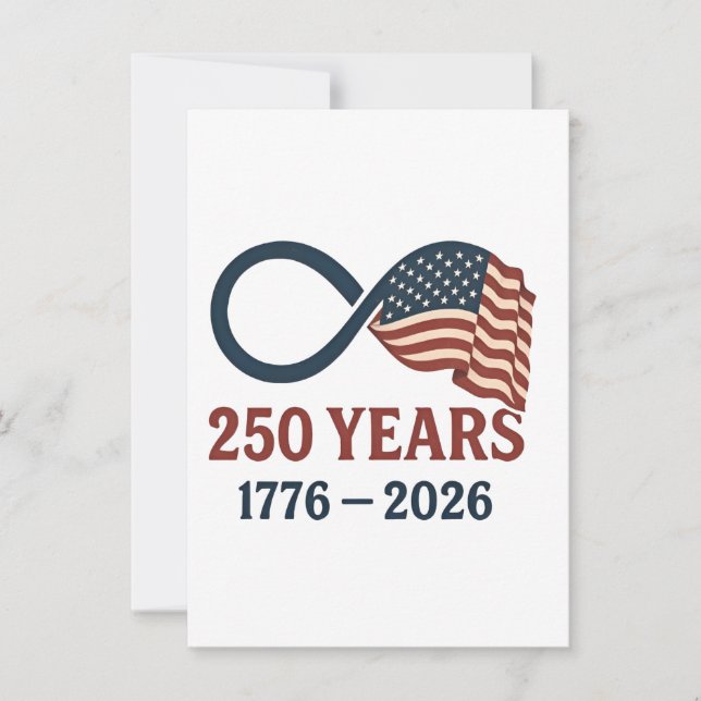 250-årsjubileum 1776-2026 USA Patriotisk  Inbjudningar (Framsida)