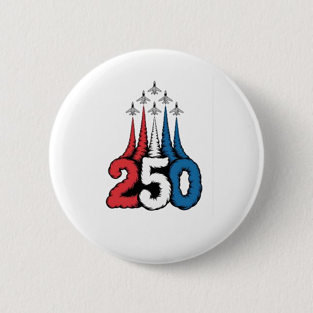 250-årsjubileum 4:e juli Jet Patriotisk   Knapp (Framsida)