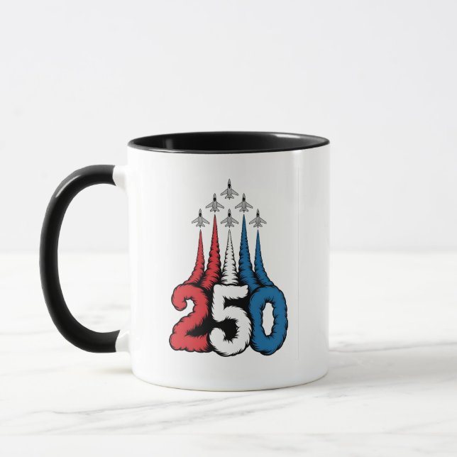 250-årsjubileum 4:e juli Jet Patriotisk   Mugg (Vänster)