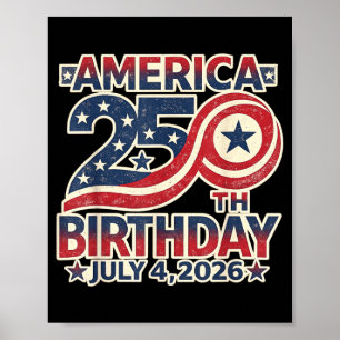 250-årsjubileum 4 juli 1776-2026 USA-jubileum Poster