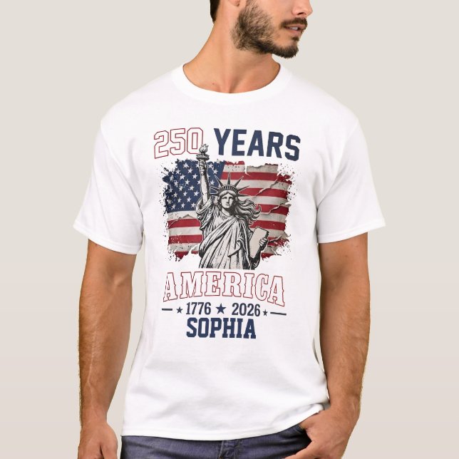 250-årsjubileum Amerika 1776-2026 T Shirt (Framsida)