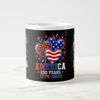 250-årsjubileum Amerika Flagga Hjärta 250 År Kvinn Jumbo Mugg
