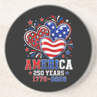 250-årsjubileum Amerika Flagga Hjärta 250 År Kvinn Underlägg
