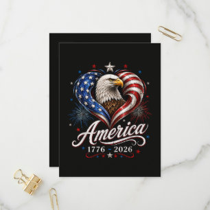 250-årsjubileum Amerika Flagga Örn 250 År Inbjudan Vykort